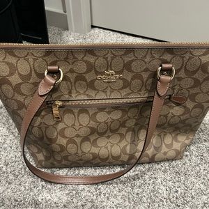 Coach brown and tan signature purse